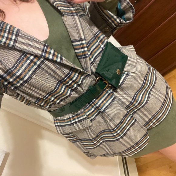 Plaid Blazer & Belt Bag Set – Women's Medium - Picture 6 of 13